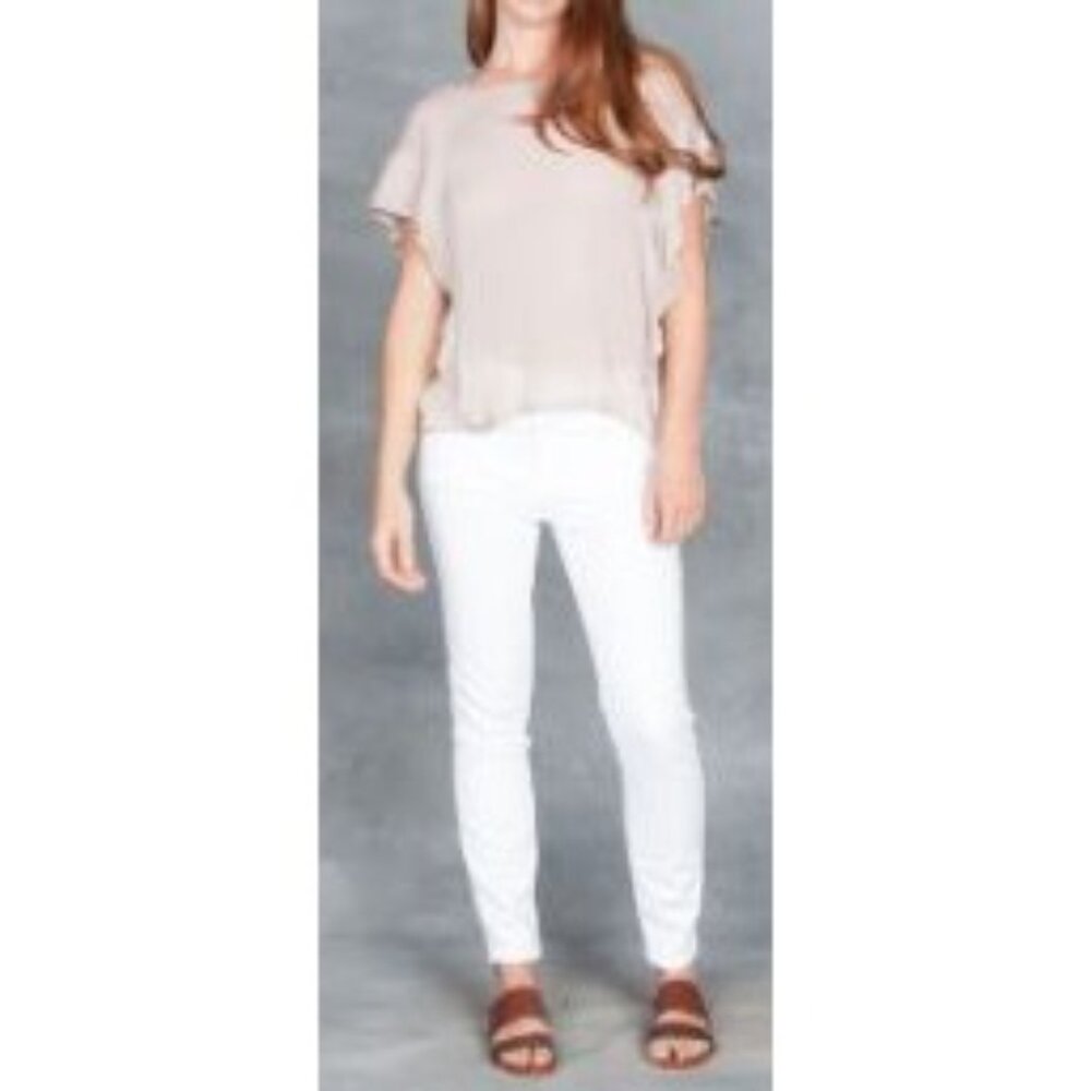 IRO Dalia Ruffle Pink Sand Size XS Oversized Semi Sheer $294 Blouse - Picture 15 of 15